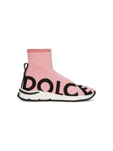 Dolce & Gabbana Kids Soksneakers met logo jacquard - Roze