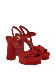 Ferragamo Gia sandalen met plateauzool - Rood