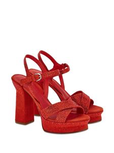 Ferragamo Sandalen verfraaid met kristallen - Rood