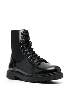 Diesel Alabama combat boots met elastisch vlak - Zwart