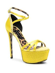 Philipp Plein Sandalen met verfraaide plateauzool - Geel