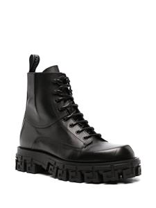 Versace Greca Portico leren laarzen - Zwart