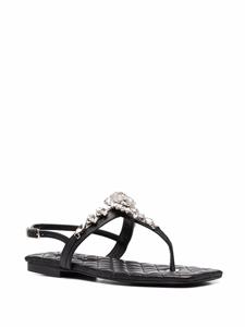 Philipp Plein Sandalen met kristallen doodskop - Zwart