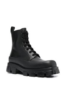 Prada Combat boots met vierkante neus - Zwart