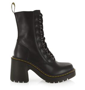 Dr. Martens Chesney Leren Veterlaarzen Met Uitlopende Hak in Zwart