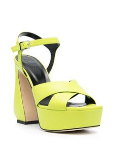 Si Rossi Sandalen met bewerkte hak - Groen