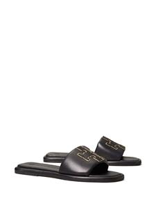 Tory Burch Slippers met patch - Zwart