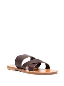 K. Jacques Slippers met gekruiste bandjes - Bruin