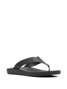 Ancient Greek Sandals Leren teenslippers - Zwart