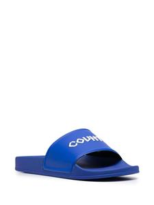 marceloburloncountyofmilan Marcelo Burlon County of Milan Slippers met logoprint - Blauw