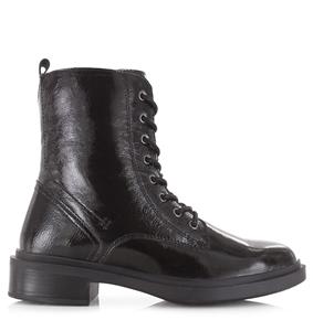 POELMAN Lakleren boot met rits Zwart Lakleer Veterboots Dames