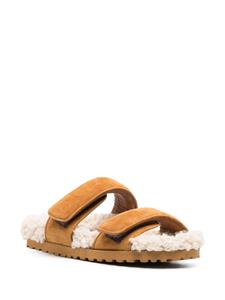 GIABORGHINI Alvine Ugh slippers met imitatie lamswol - Bruin