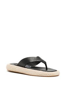 Senso Bianca sandalen met gevlochten zool - Zwart