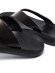 Ancient Greek Sandals Leren teenslippers - Zwart