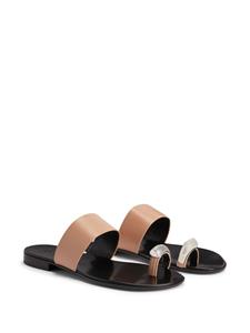 Giuseppe Zanotti Norbert leren slippers - Zwart