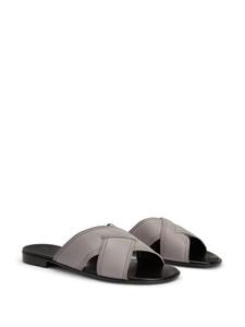 Giuseppe Zanotti Flavio leren slippers - Grijs