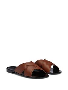 Giuseppe Zanotti Flavio leren sandalen - BROWN