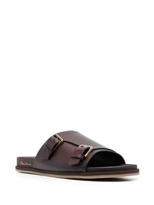 Santoni Doctor-Gort50 leren slippers - Bruin