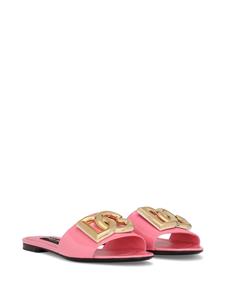 Dolce & Gabbana Slippers met logoplakkaat - Roze