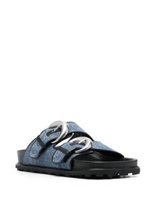Marine Serre Regenerated sandalen met monogram - Blauw