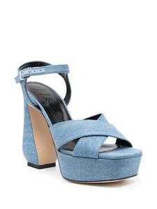 Si Rossi Sandalen met bewerkte hak - Blauw