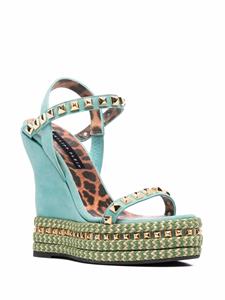 Philipp Plein Sandalen met sleehak - Blauw