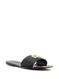 DKNY Slippers met logoplakkaat - Zwart