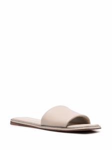 Brunello Cucinelli Leren slippers - Beige