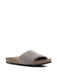 Brunello Cucinelli Slippers met kralen - Zilver