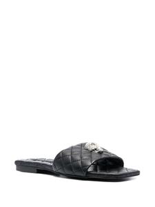 Philipp Plein Matelassé slippers - Zwart