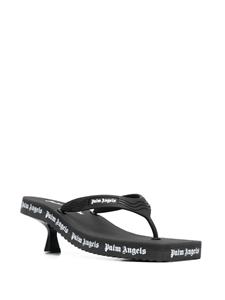 Palm Angels Teenslippers met logoprint - Zwart