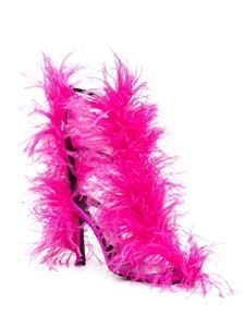 AREA Amazona sandalen verfraaid met veren - Roze