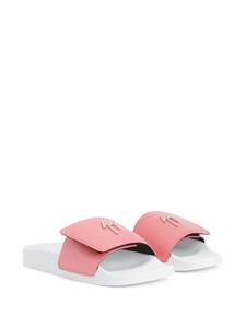 Giuseppe Zanotti Slippers met klittenband - Roze