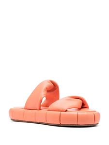 Themoirè Gewikkelde teenslippers - Oranje