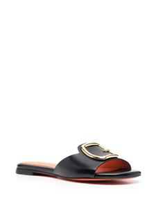 Santoni Apricot slip-on sandalen - Zwart