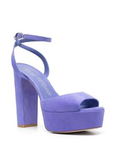 Stuart Weitzman Ryder II 125mm suede platform sandals - Blauw