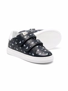 Emporio Armani Kids Sneakers met klittenband - Blauw