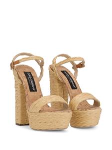 Dolce & Gabbana Sandalen met plateauzool - Beige