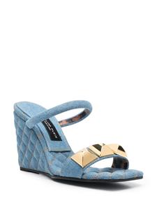 Philipp Plein Sandalen met sleehak - Blauw