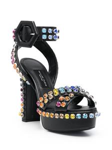 Philipp Plein Sandalen verfraaid met kristal - Zwart