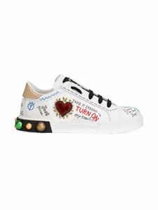Dolce & Gabbana Kids Portofino DG King sneakers - Wit