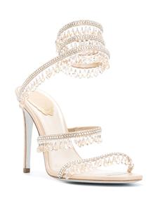 René Caovilla Sandalen verfraaid met kristallen - Beige