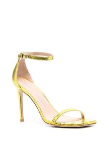 Stuart Weitzman Sandalen van slangenleer - Geel