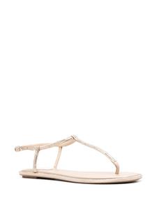 René Caovilla Diana sandalen verfraaid met kristallen - Beige
