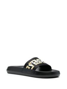 Versace Slippers met open neus - Zwart