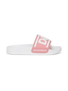 Dolce & Gabbana Kids Sandalen met logoprint - 8B405 BIANCO/ROSA