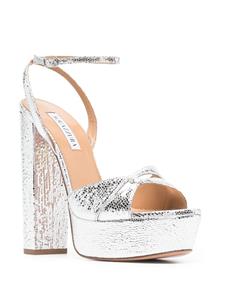 Aquazzura Sinner sandalen met plateauzool - Zilver