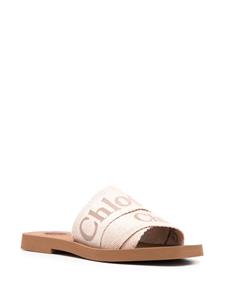 Chloé Sandalen met geborduurd logo - Beige