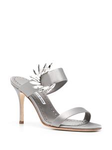 Manolo Blahnik Laali sandalen verfraaid met kristallen - Grijs