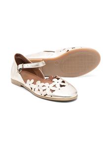 Pèpè Ballerina's met bloemenprint - Goud